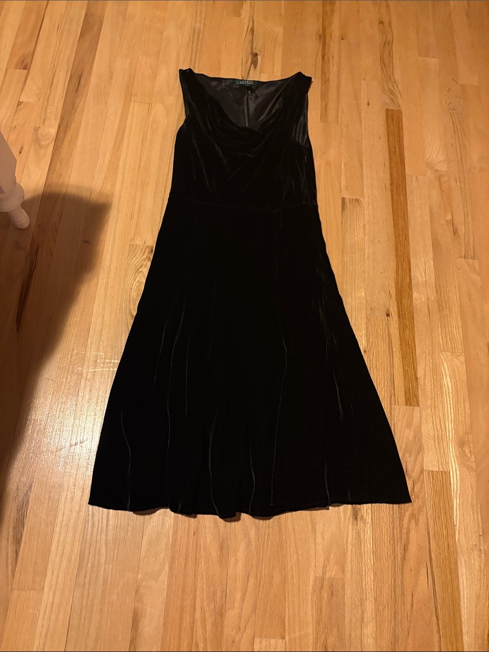 Ralph Lauren Elegant Black Velvet Sleeveless Dress Size 12